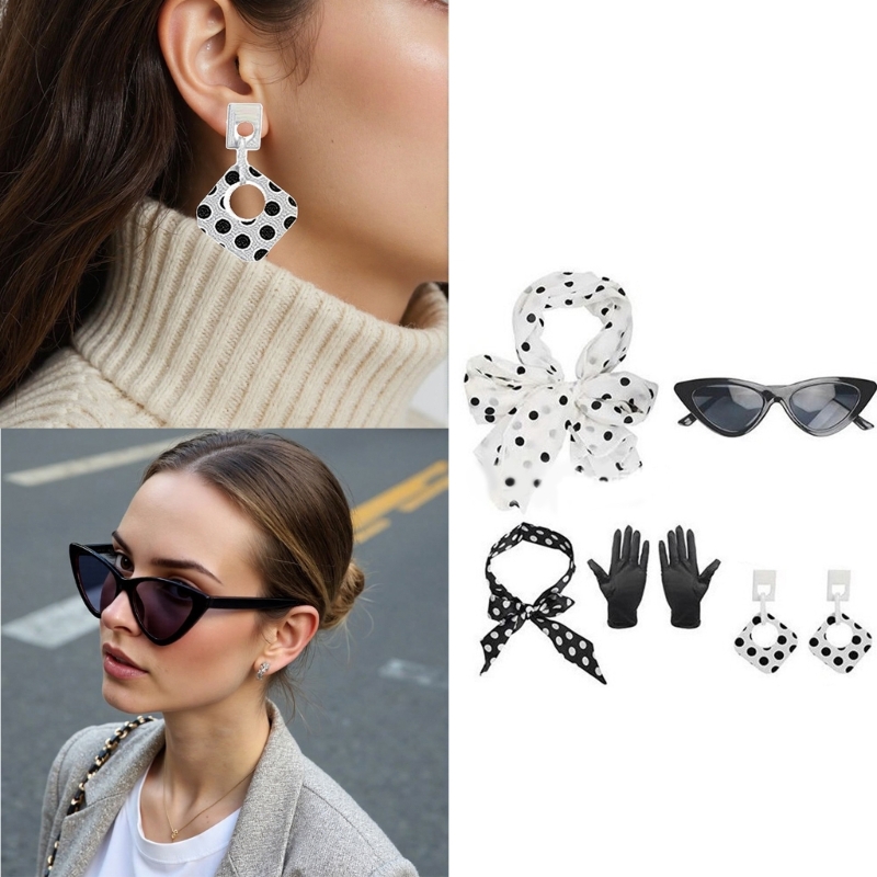 Women'S Accessories In The 1950S - 1950년대 스타일의 여성 의상 5종 세트: