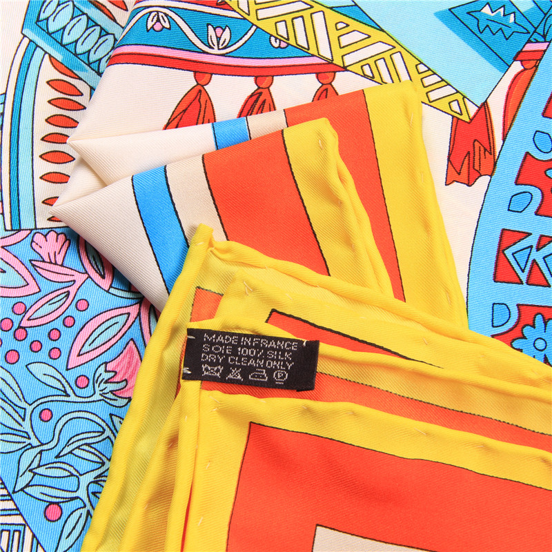 수동 손으로 말린 능직 실크 스카프, 여성 꽃 가방 인 - Silk Scarf Square 리뷰 및 가격